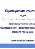 Лисина  Елена Аркадьевна:фото сертификатов, диплома